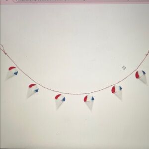 NWT Five Red, Blue & White Holiday Garland with Festive Ornaments